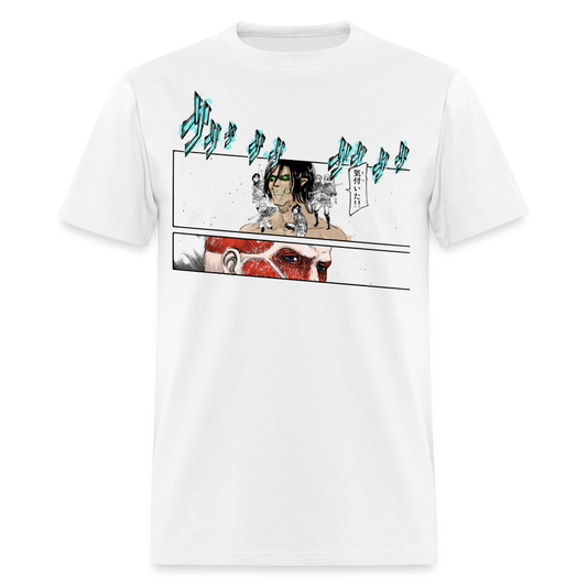 Attack Titan Vs Colossal Titan Premium AOT Manga T-Shirt - white