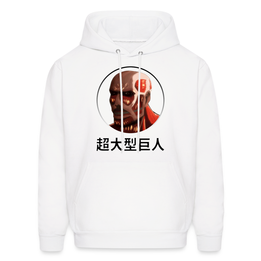 Collosus Titan AOT Katakana Anime Hoodie Sweatshirt - white