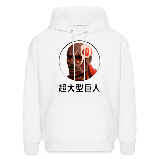 Collosus Titan AOT Katakana Anime Hoodie Sweatshirt - white