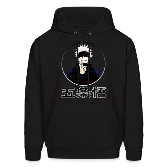 Satoru Gojo Katakana Anime Hoodie Sweatshirt - black