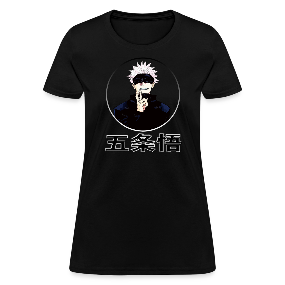 Satoro Jujutsu Kaisen Katakana Women's Anime T-Shirt - black