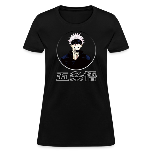 Satoro Jujutsu Kaisen Katakana Women's Anime T-Shirt - black