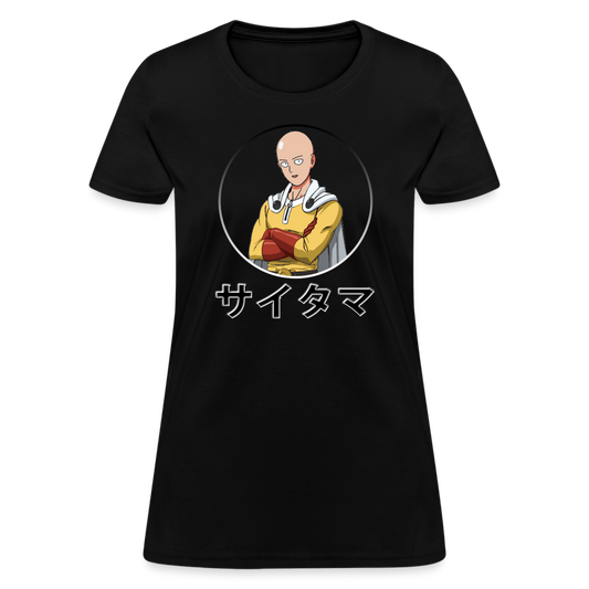 Saitama One Punch Man Katakana Anime T-Shirt - black