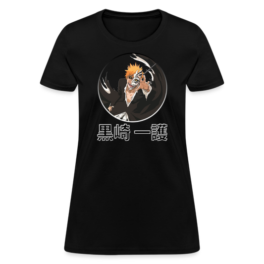 Ichigo Bleach Katakana Women's Anime T-Shirt - black