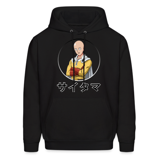 Saitama One Punch Man Katakana Anime Hoodie - black