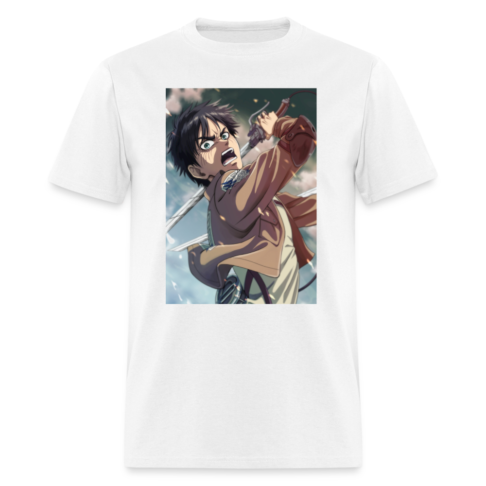 Eren Yeager Attack On Titan Anime T-Shirt - white