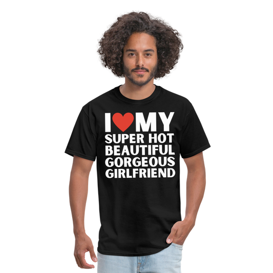 I Love My Girlfriend Premium Unisex Classic T-Shirt - black