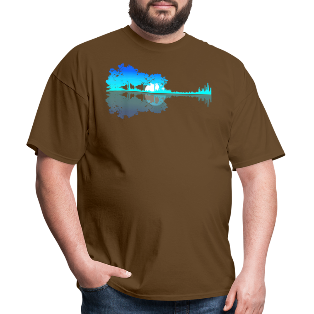 Guitar Lake Shadow Musician Graphic Tee Unisex Classic T-Shirt - brown