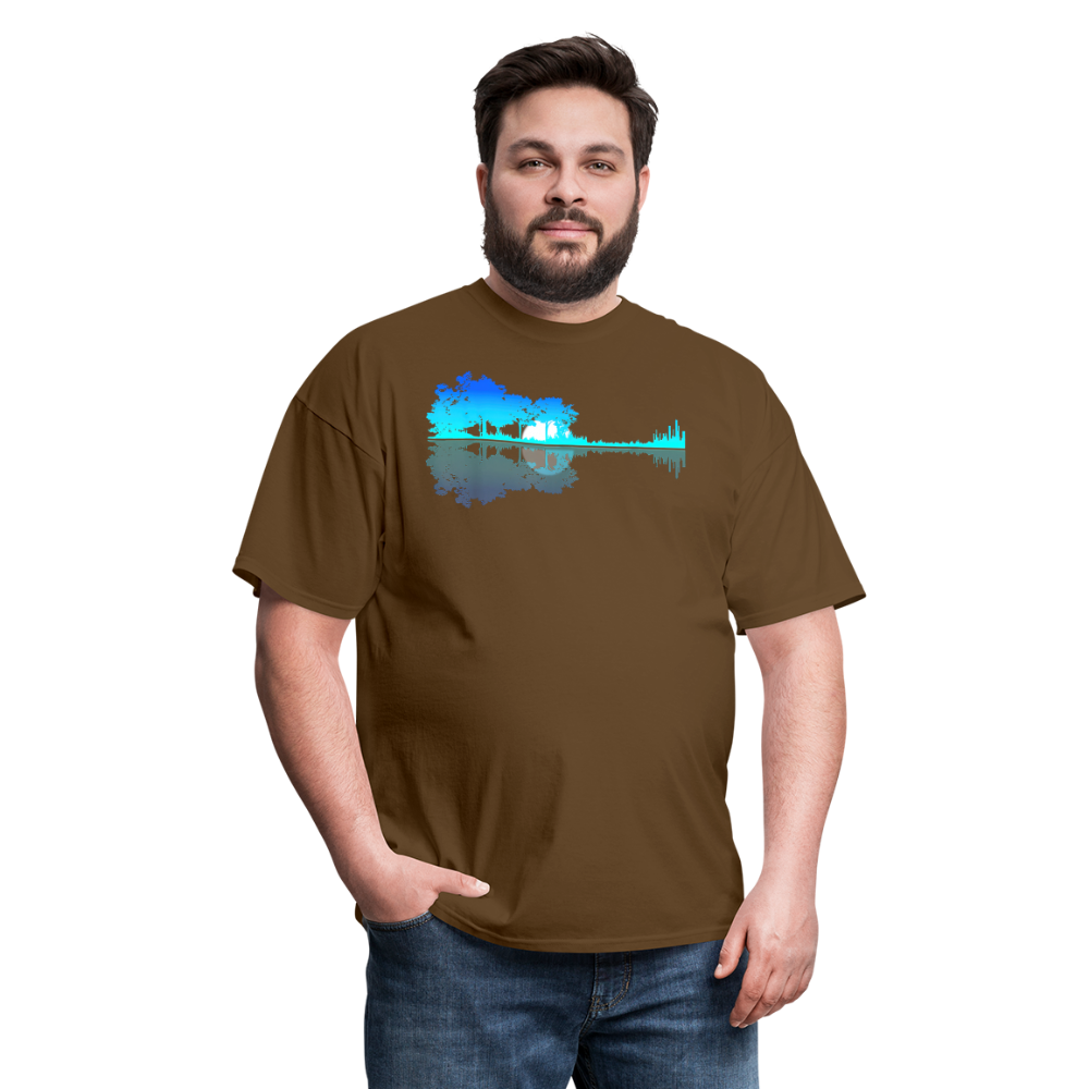 Guitar Lake Shadow Musician Graphic Tee Unisex Classic T-Shirt - brown