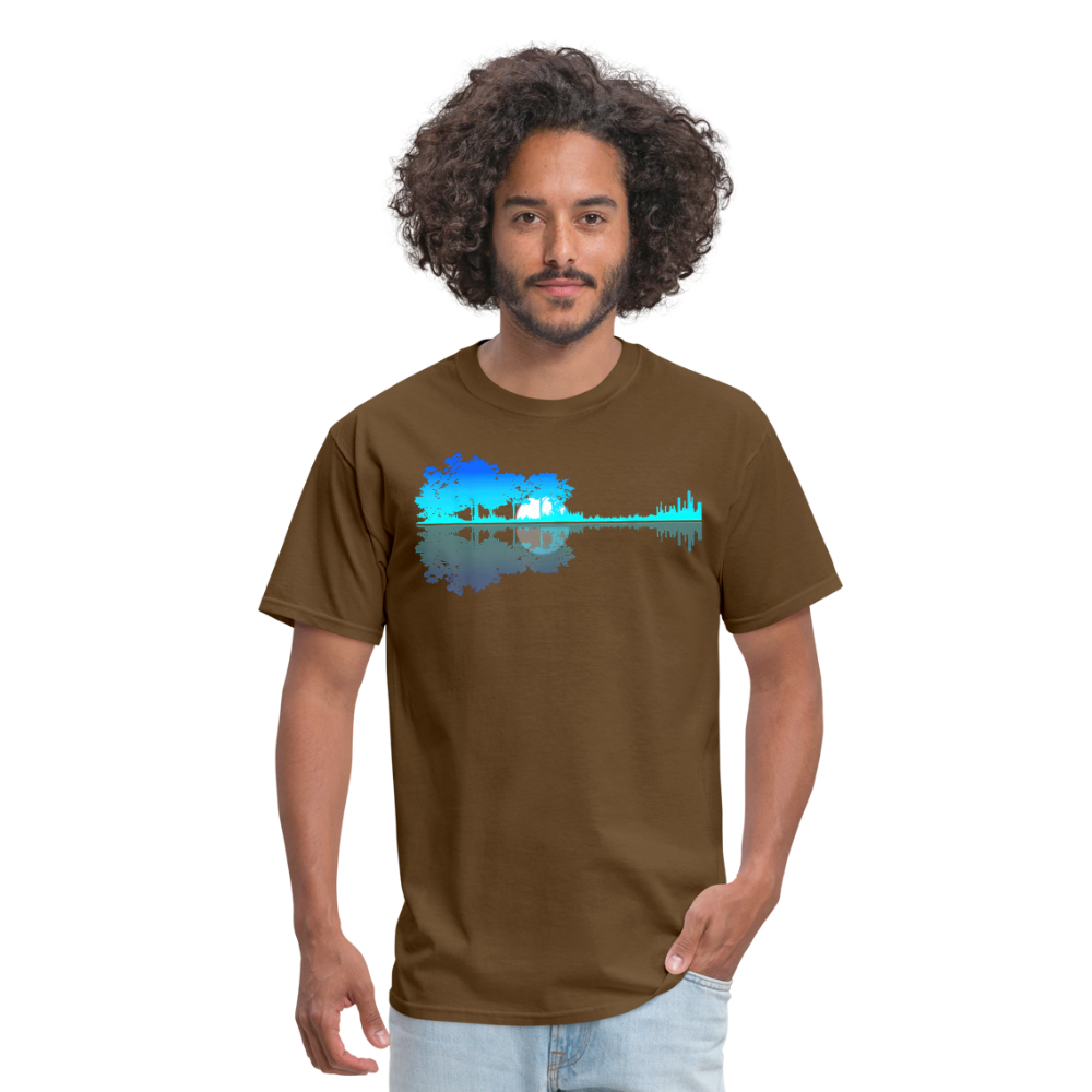 Guitar Lake Shadow Musician Graphic Tee Unisex Classic T-Shirt - brown