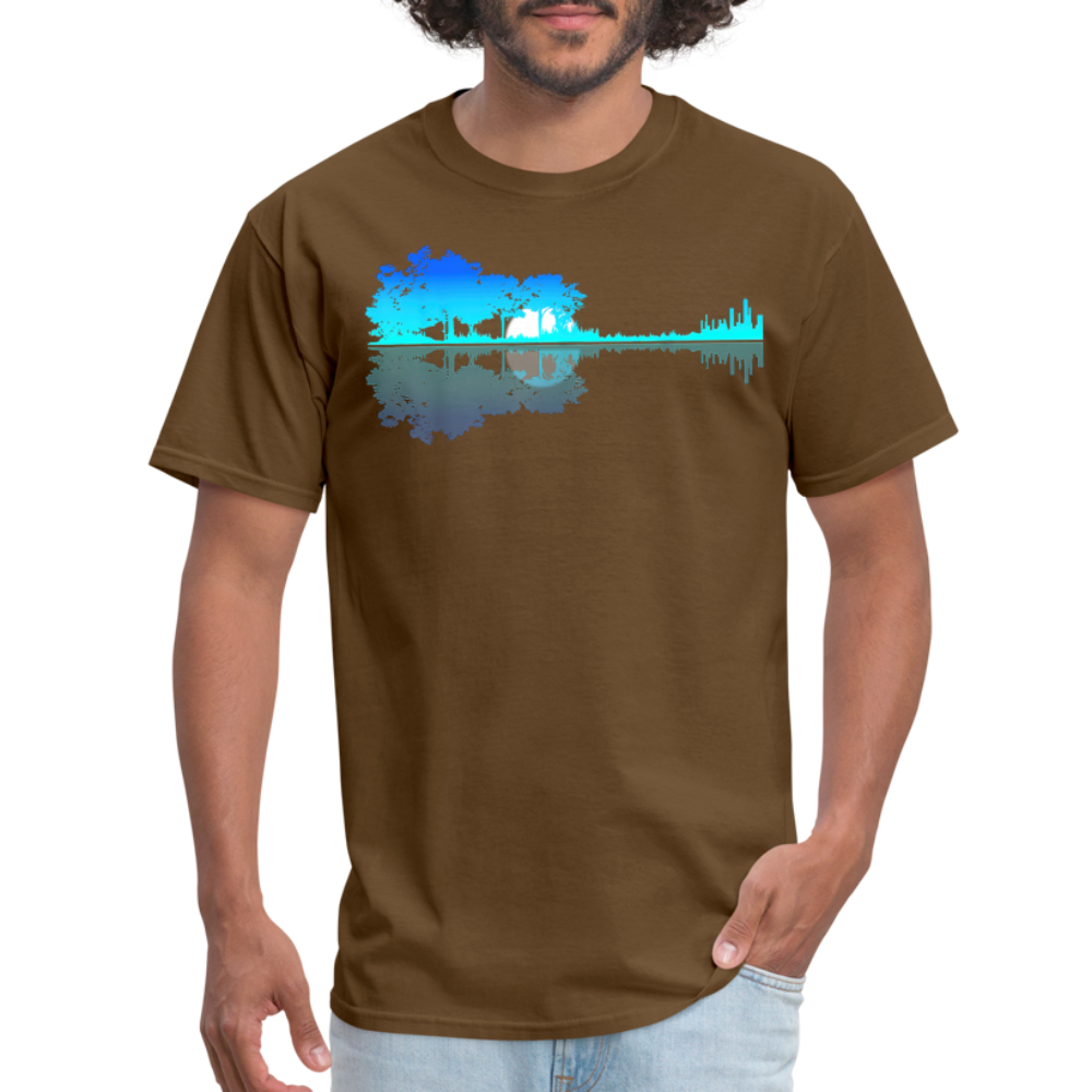 Guitar Lake Shadow Musician Graphic Tee Unisex Classic T-Shirt - brown