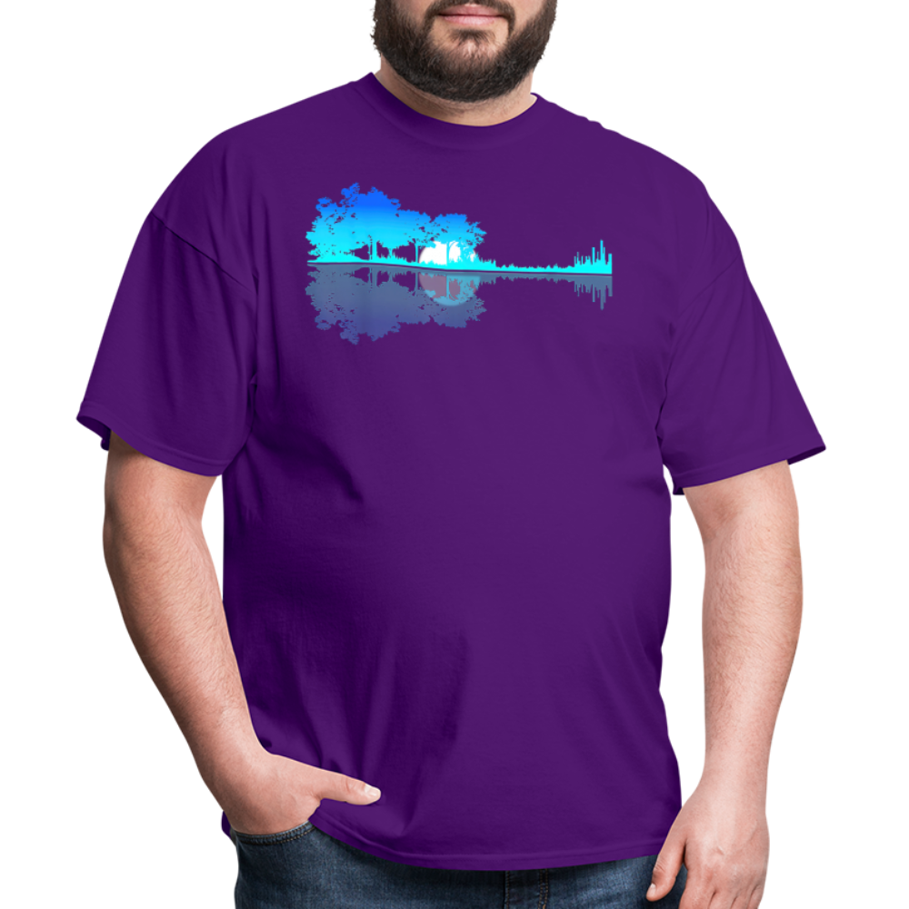 Guitar Lake Shadow Musician Graphic Tee Unisex Classic T-Shirt - purple