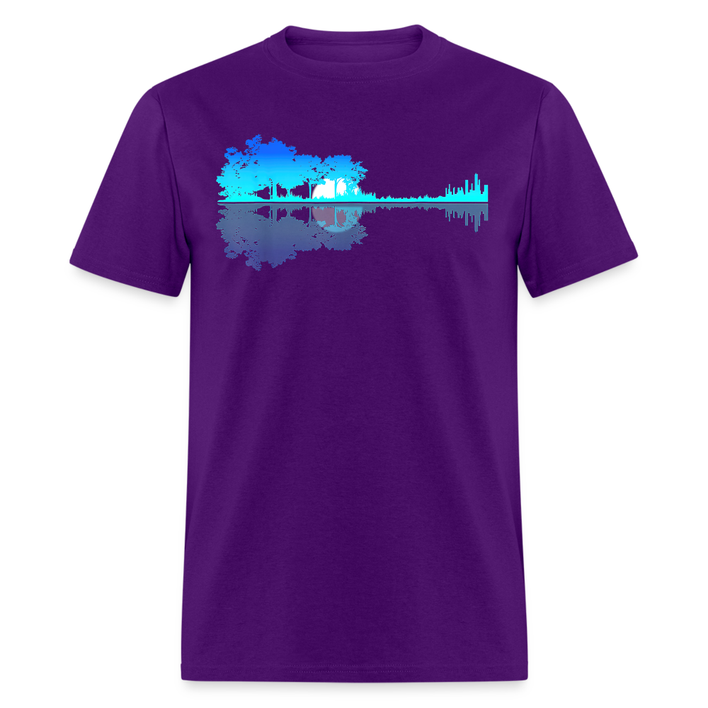 Guitar Lake Shadow Musician Graphic Tee Unisex Classic T-Shirt - purple