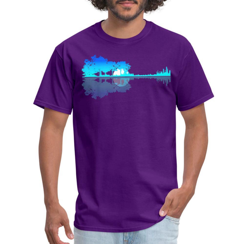 Guitar Lake Shadow Musician Graphic Tee Unisex Classic T-Shirt - purple