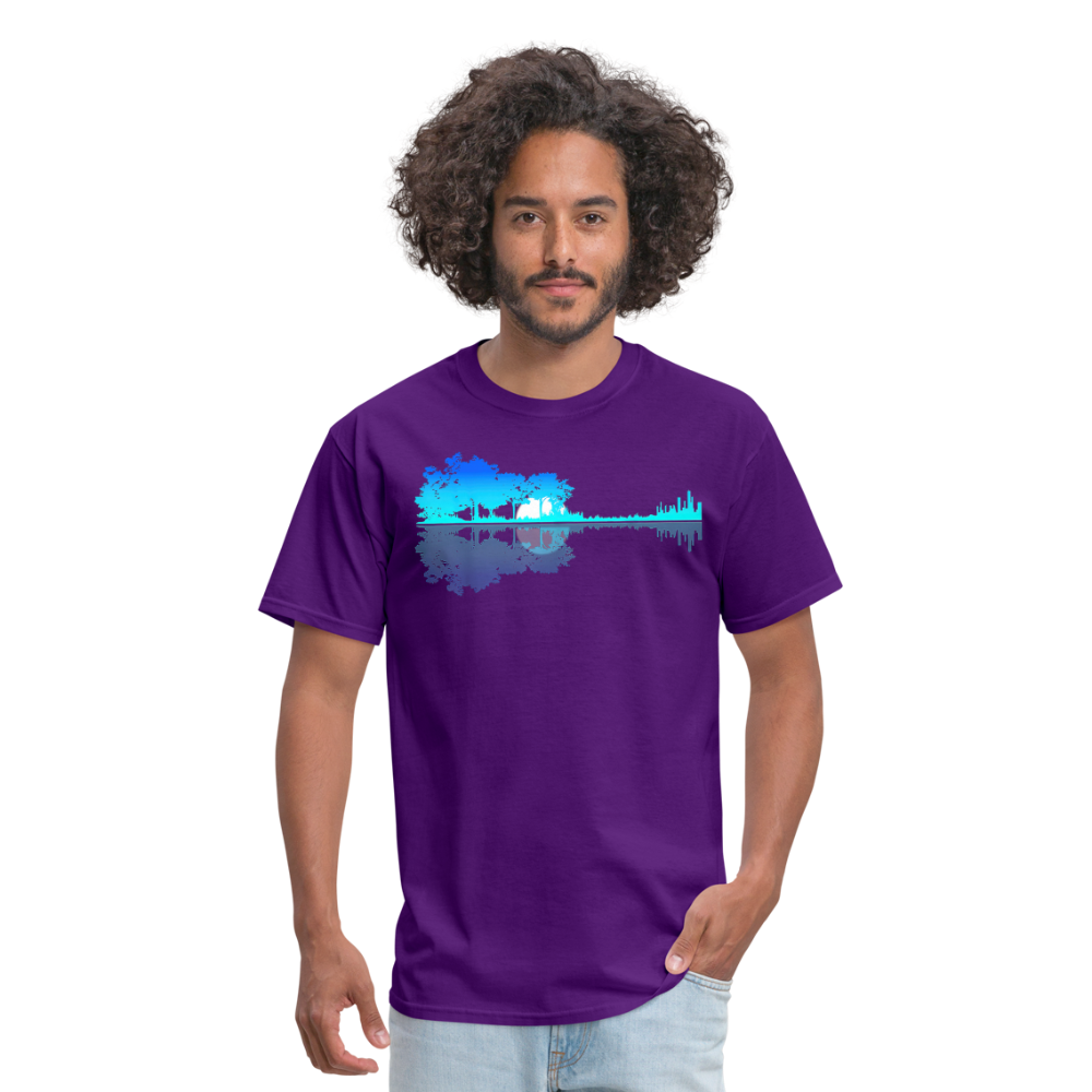 Guitar Lake Shadow Musician Graphic Tee Unisex Classic T-Shirt - purple