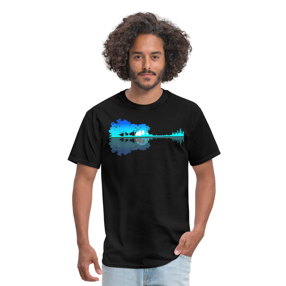 Guitar Lake Shadow Musician Graphic Tee Unisex Classic T-Shirt - black