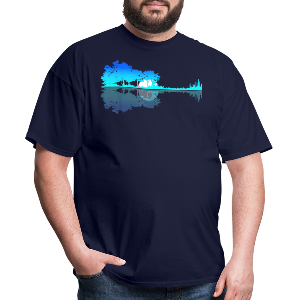 Guitar Lake Shadow Musician Graphic Tee Unisex Classic T-Shirt - navy
