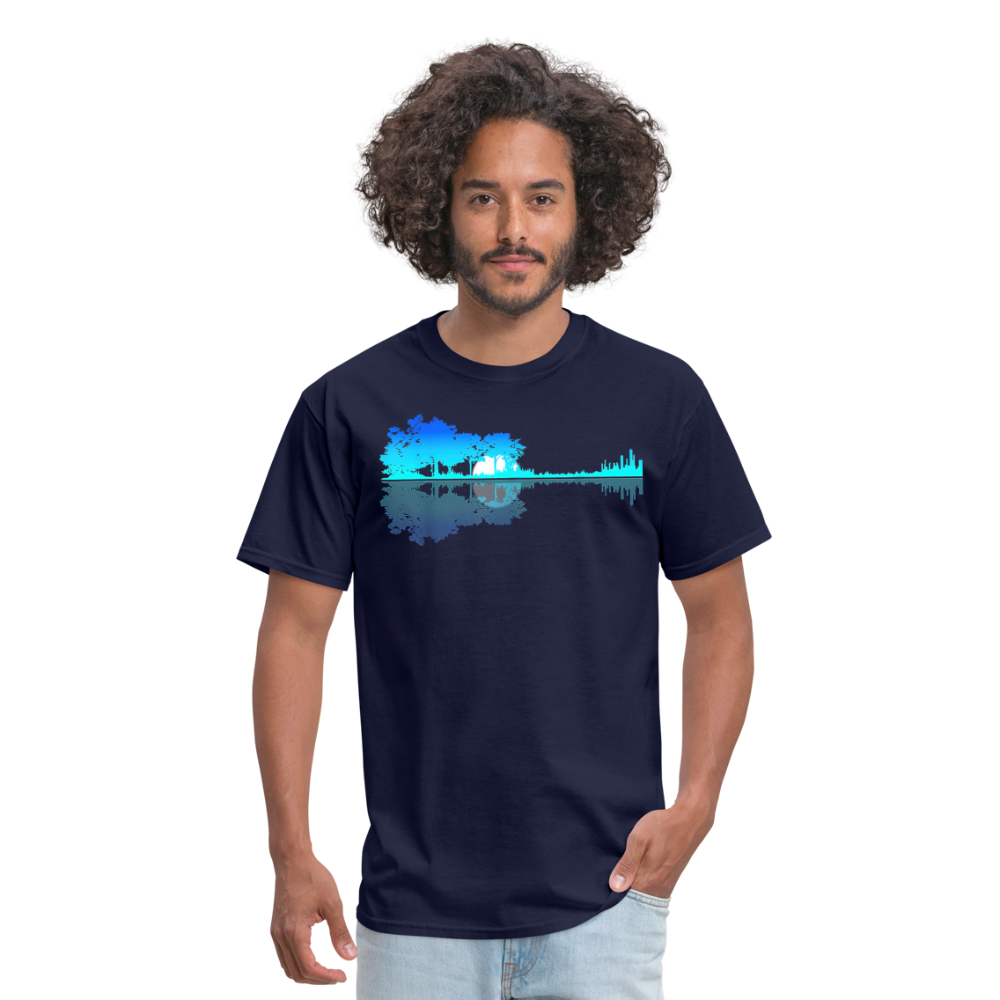Guitar Lake Shadow Musician Graphic Tee Unisex Classic T-Shirt - navy
