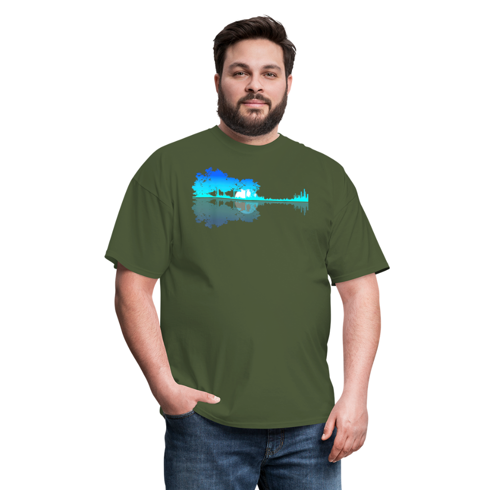 Guitar Lake Shadow Musician Graphic Tee Unisex Classic T-Shirt - military green