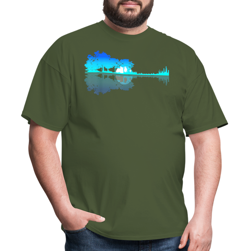 Guitar Lake Shadow Musician Graphic Tee Unisex Classic T-Shirt - military green