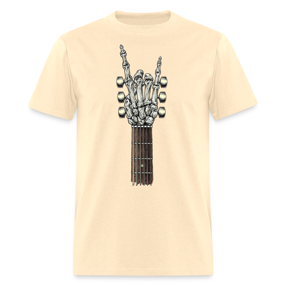 Rock On Guitar Neck Skeleton Hand Rock & Roll Graphic Tee Unisex Classic T-Shirt - natural