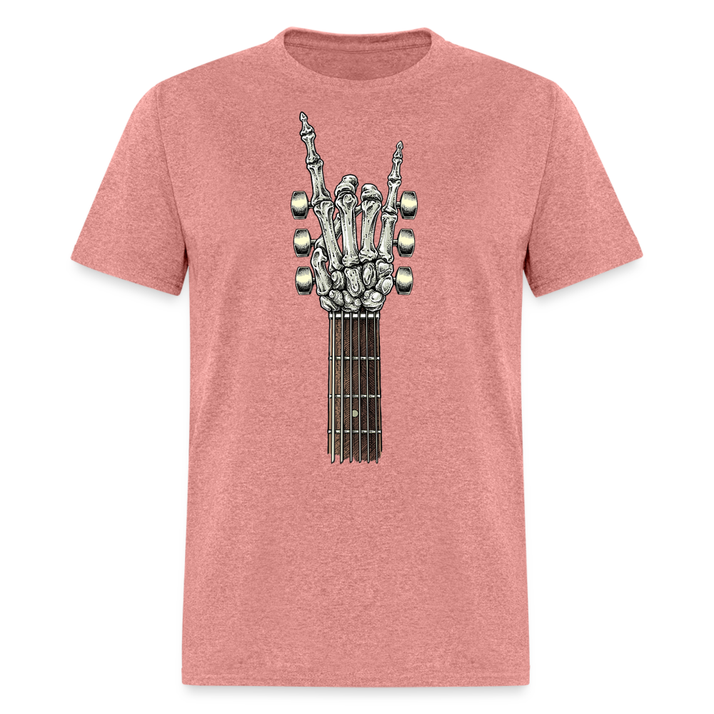 Rock On Guitar Neck Skeleton Hand Rock & Roll Graphic Tee Unisex Classic T-Shirt - heather mauve