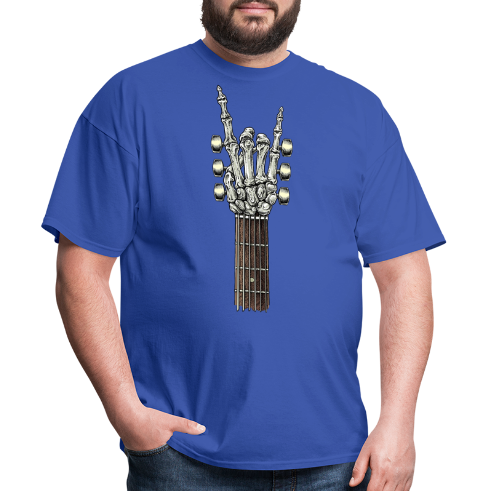 Rock On Guitar Neck Skeleton Hand Rock & Roll Graphic Tee Unisex Classic T-Shirt - royal blue