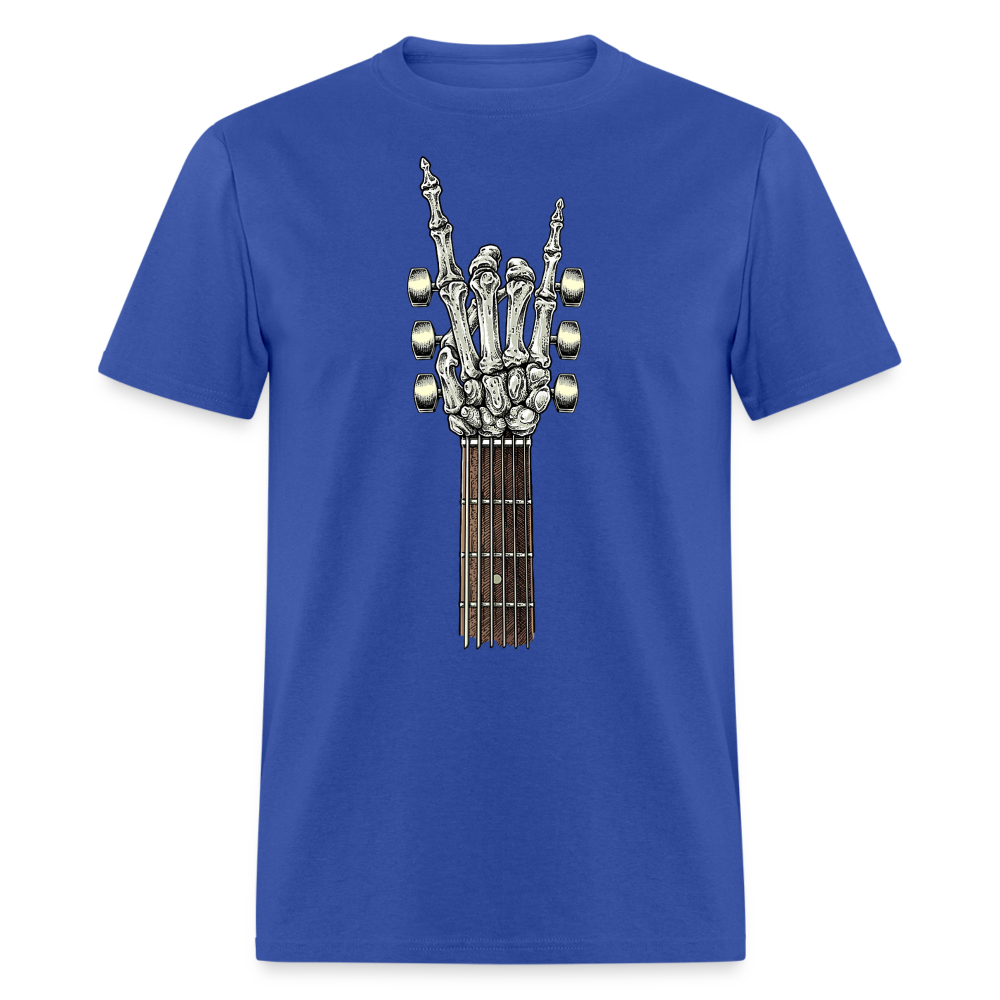 Rock On Guitar Neck Skeleton Hand Rock & Roll Graphic Tee Unisex Classic T-Shirt - royal blue