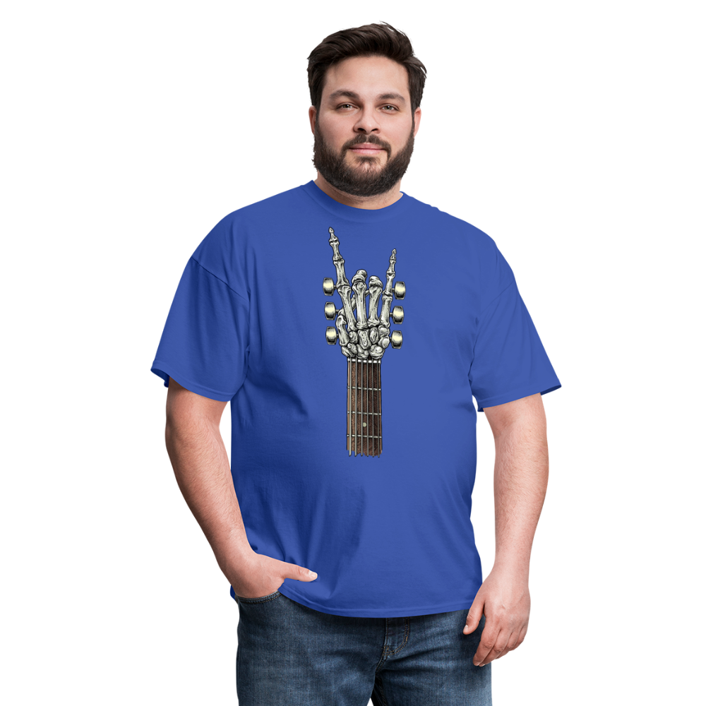 Rock On Guitar Neck Skeleton Hand Rock & Roll Graphic Tee Unisex Classic T-Shirt - royal blue