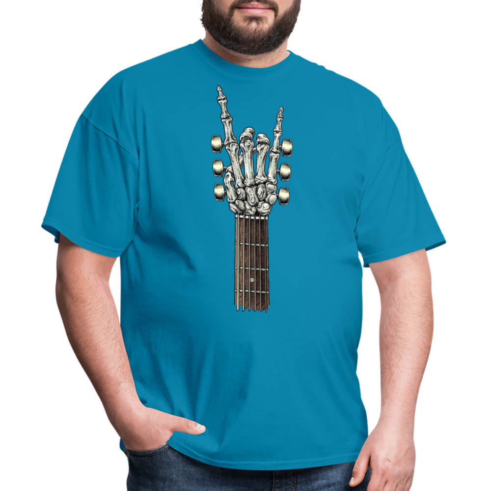 Rock On Guitar Neck Skeleton Hand Rock & Roll Graphic Tee Unisex Classic T-Shirt - turquoise