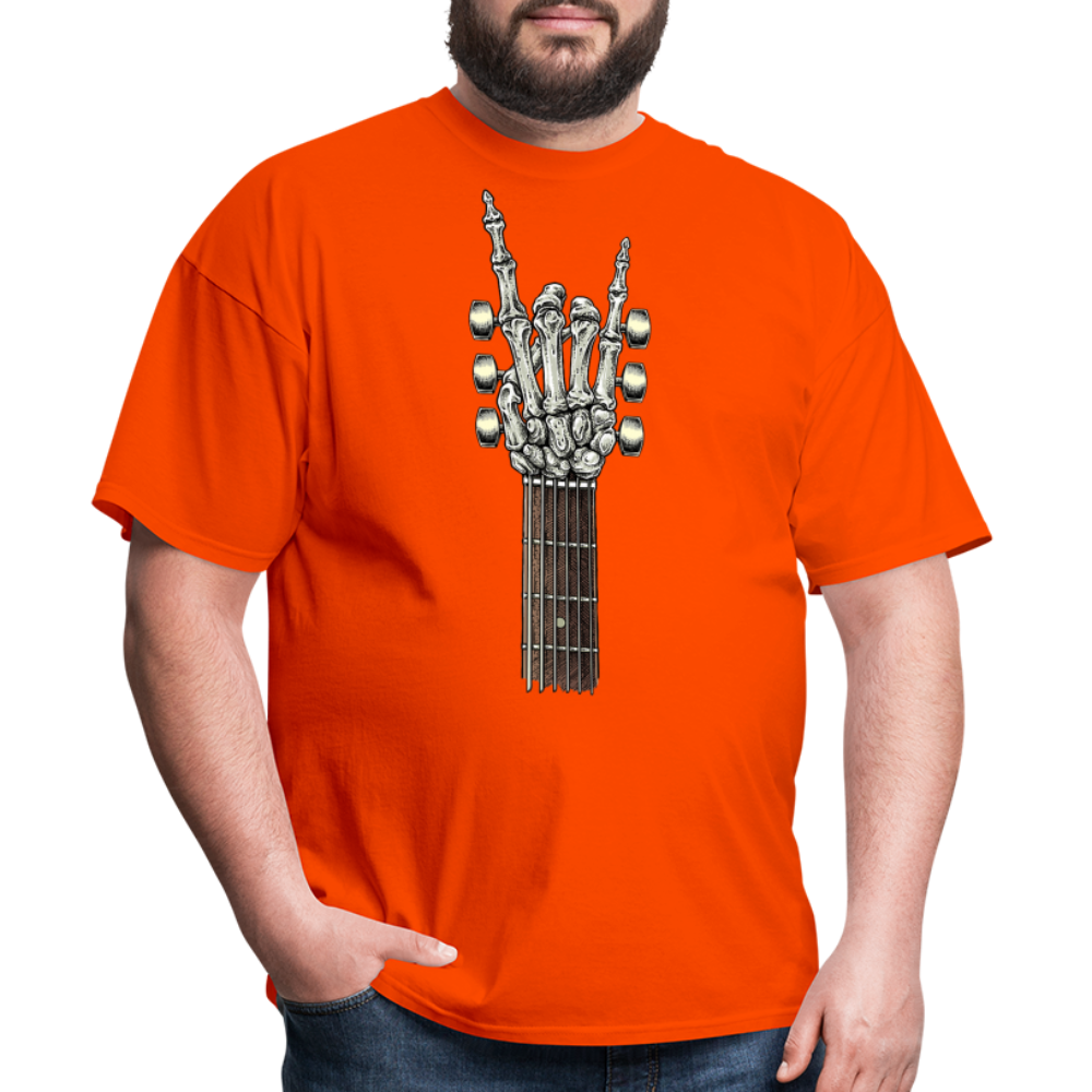 Rock On Guitar Neck Skeleton Hand Rock & Roll Graphic Tee Unisex Classic T-Shirt - orange