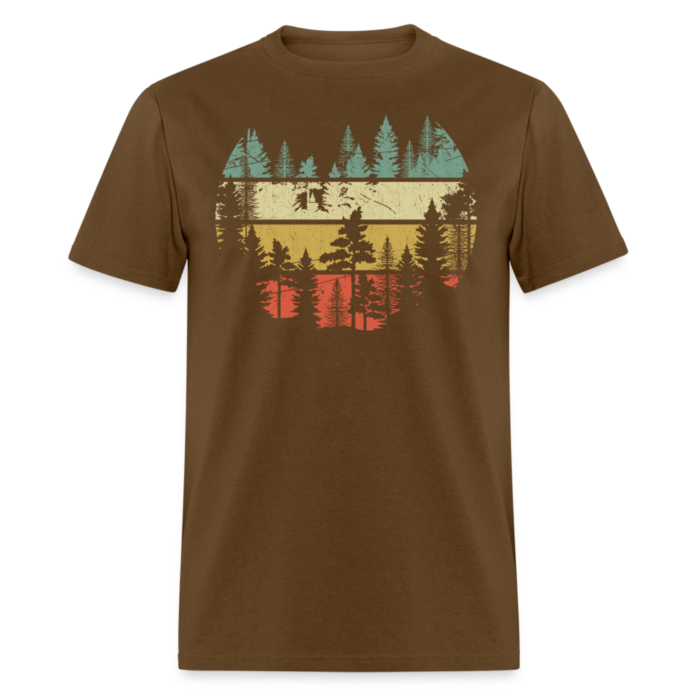 Vintage Look Wildlife Trees Outdoors Nature Retro Forest Unisex Classic T-Shirt - brown