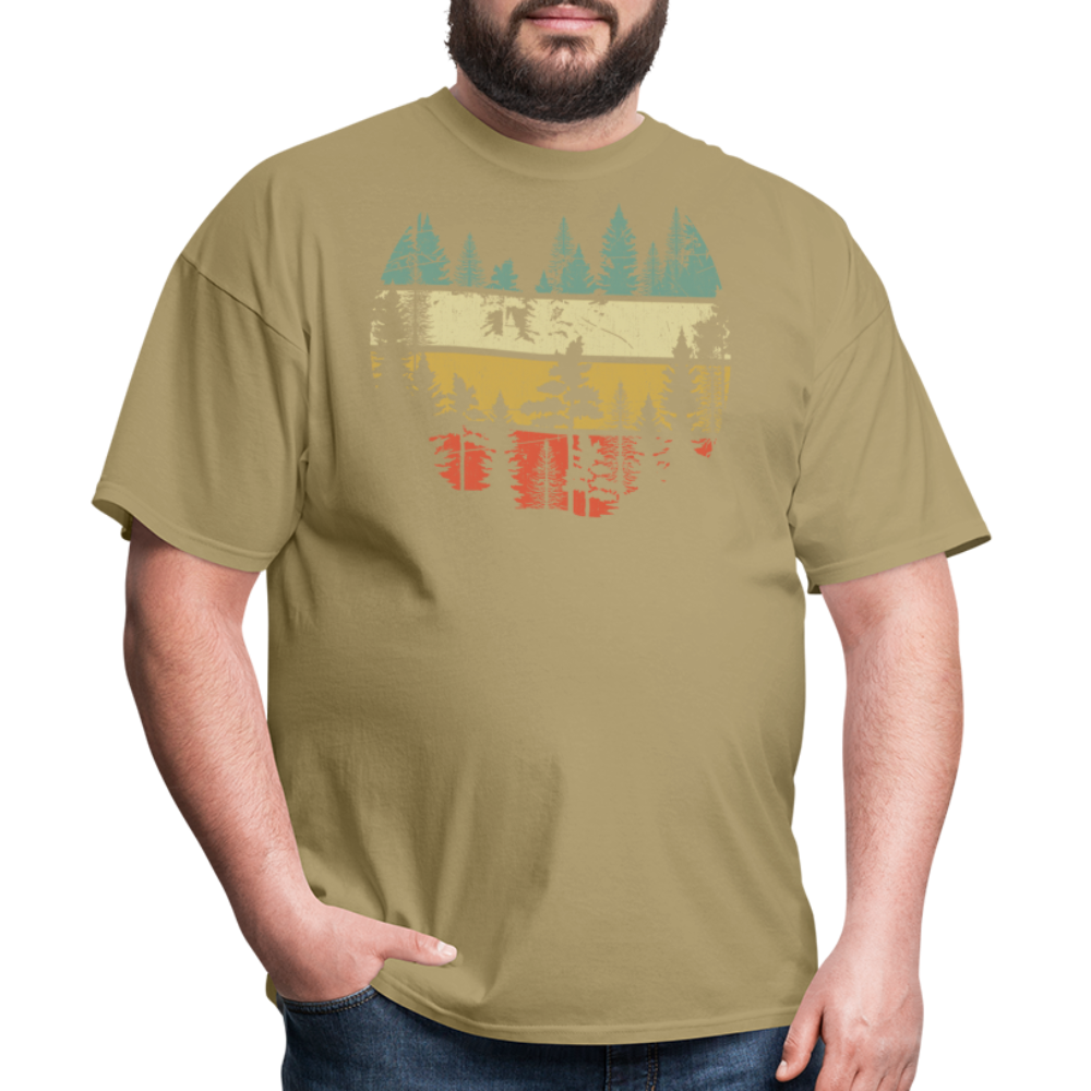 Vintage Look Wildlife Trees Outdoors Nature Retro Forest Unisex Classic T-Shirt - khaki