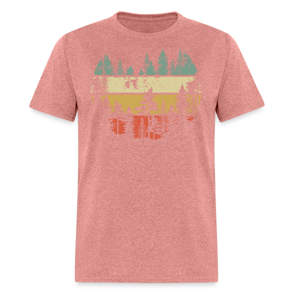 Vintage Look Wildlife Trees Outdoors Nature Retro Forest Unisex Classic T-Shirt - heather mauve