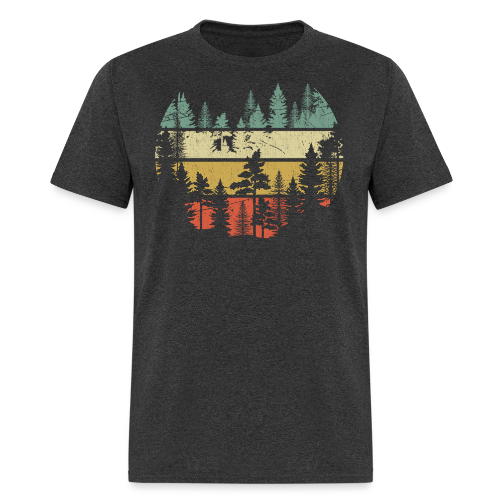 Vintage Look Wildlife Trees Outdoors Nature Retro Forest Unisex Classic T-Shirt - heather black