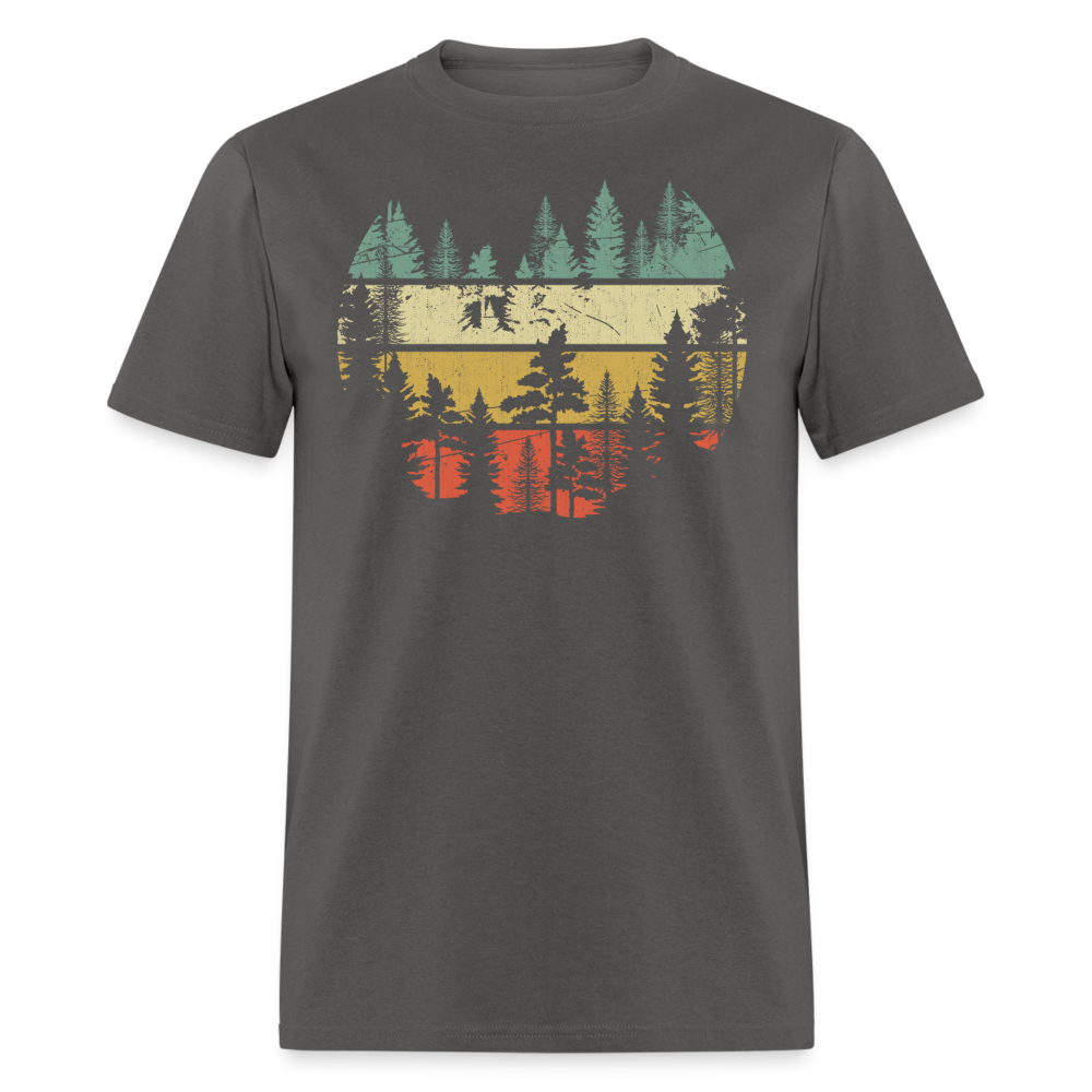 Vintage Look Wildlife Trees Outdoors Nature Retro Forest Unisex Classic T-Shirt - charcoal
