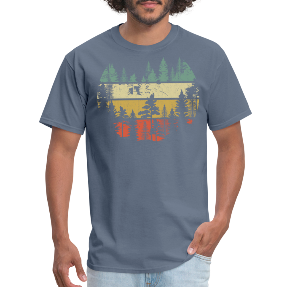 Vintage Look Wildlife Trees Outdoors Nature Retro Forest Unisex Classic T-Shirt - denim