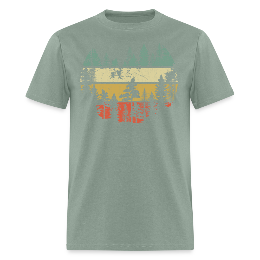Vintage Look Wildlife Trees Outdoors Nature Retro Forest Unisex Classic T-Shirt - sage