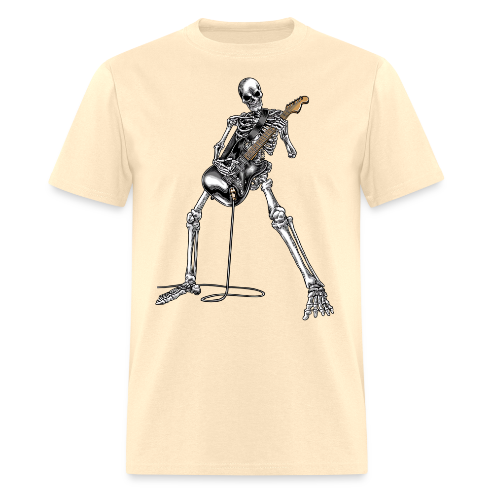 Skeleton Playing Guitar Graphic Tee Rock And Roll Unisex Classic T-Shirt - natural