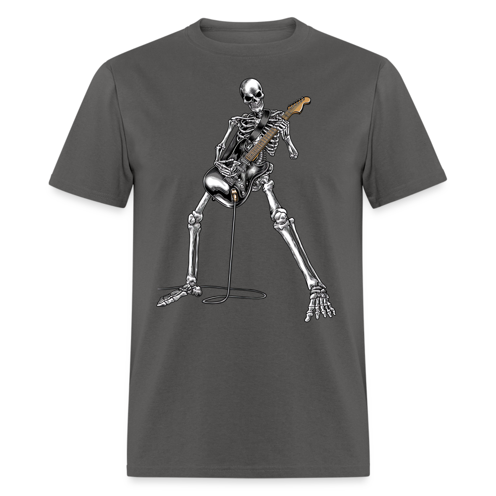 Skeleton Playing Guitar Graphic Tee Rock And Roll Unisex Classic T-Shirt - charcoal