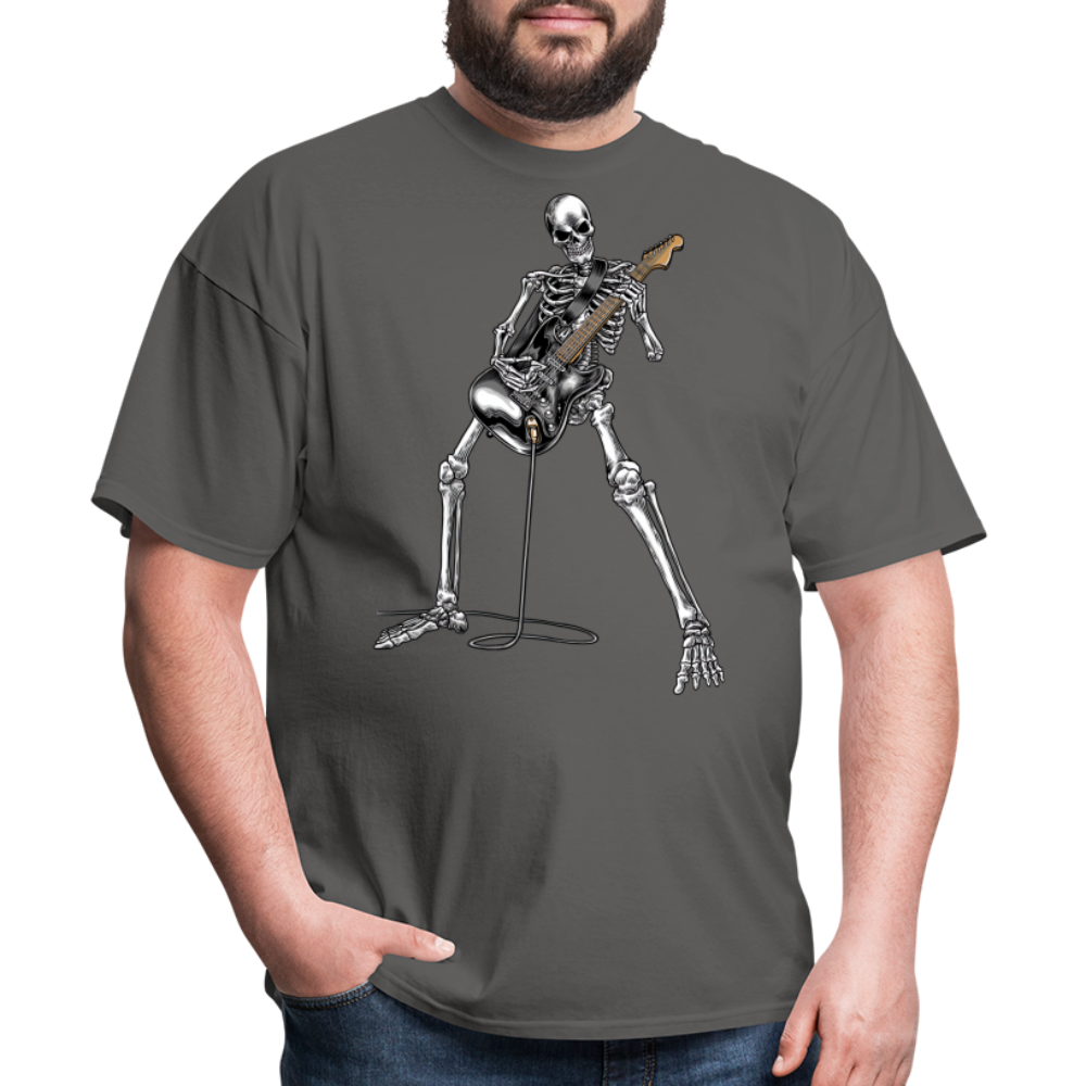 Skeleton Playing Guitar Graphic Tee Rock And Roll Unisex Classic T-Shirt - charcoal