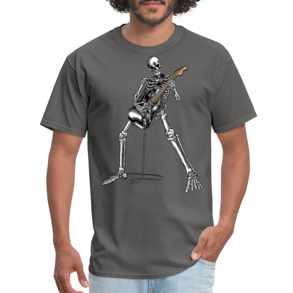 Skeleton Playing Guitar Graphic Tee Rock And Roll Unisex Classic T-Shirt - charcoal
