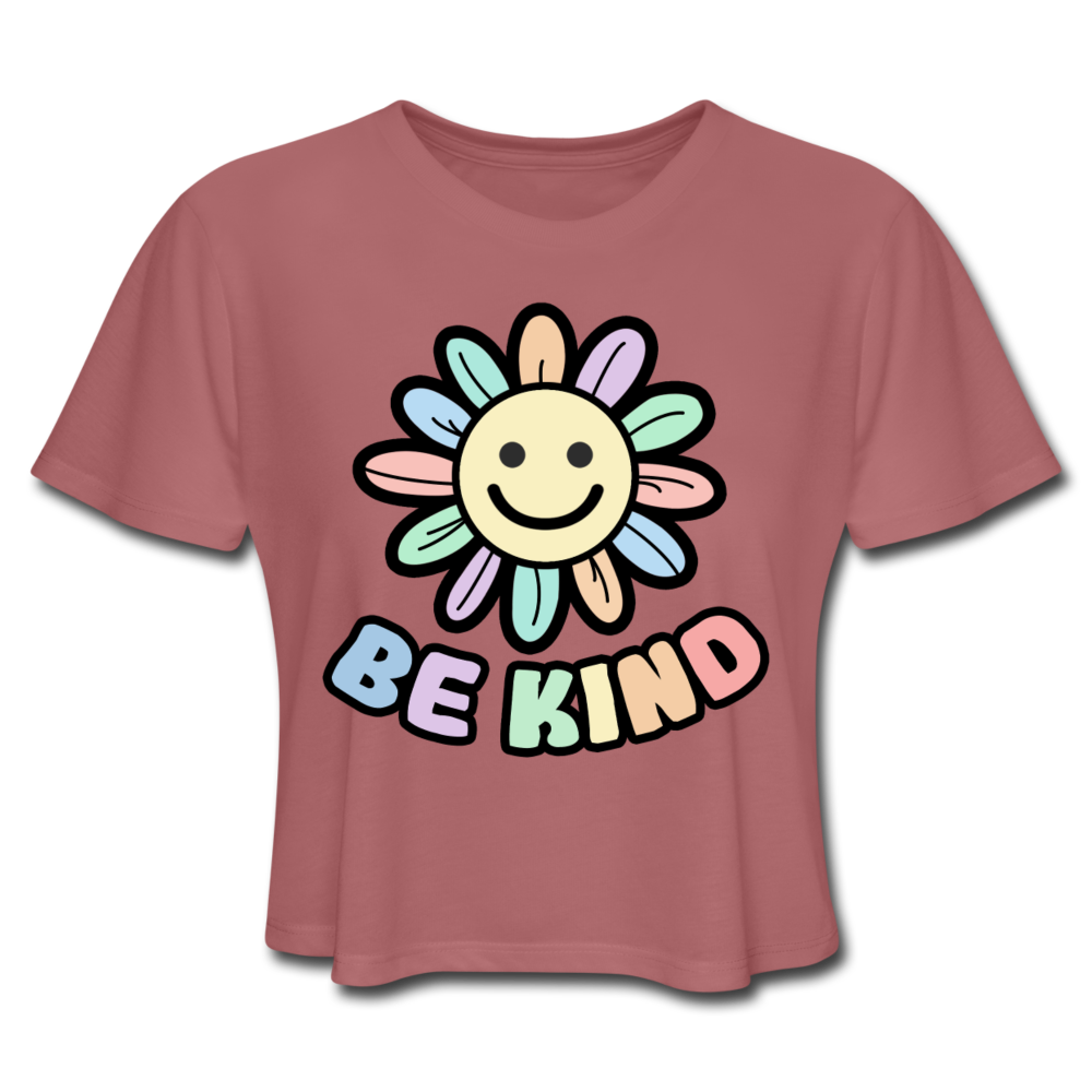 Happy Flower Be Kind Women's Cropped T-Shirt
