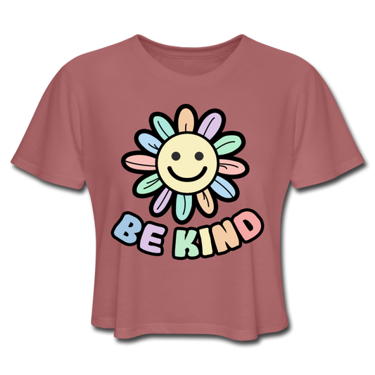 Happy Flower Be Kind Women's Cropped T-Shirt