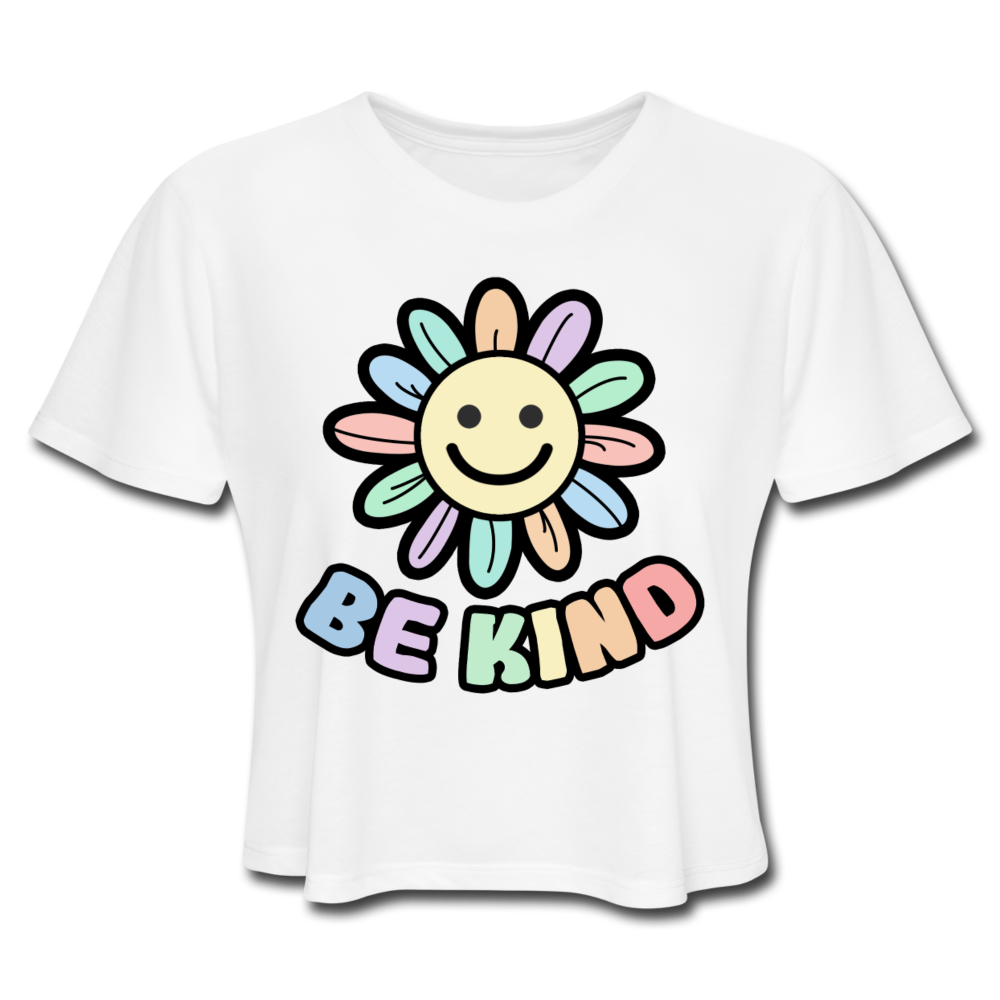 Happy Flower Be Kind Women's Cropped T-Shirt