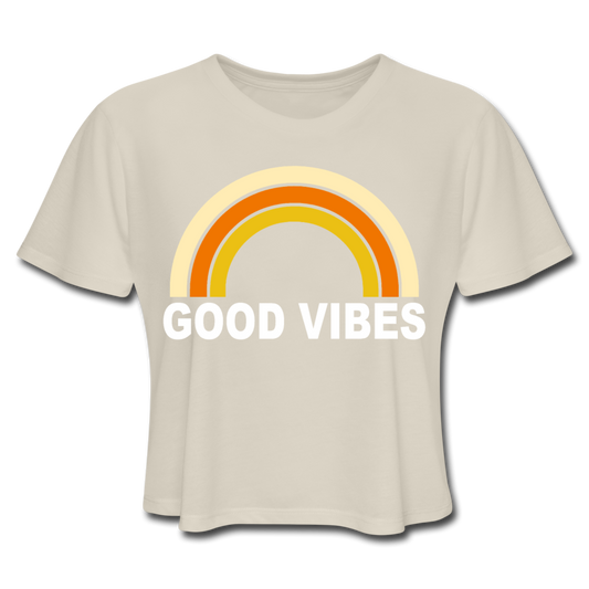 Hippy Rainbow Good Vibes Women's Cropped T-Shirt
