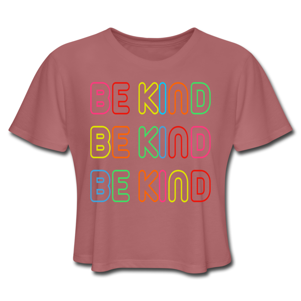 Neon Be Kind Women's Cropped T-Shirt