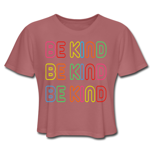 Neon Be Kind Women's Cropped T-Shirt