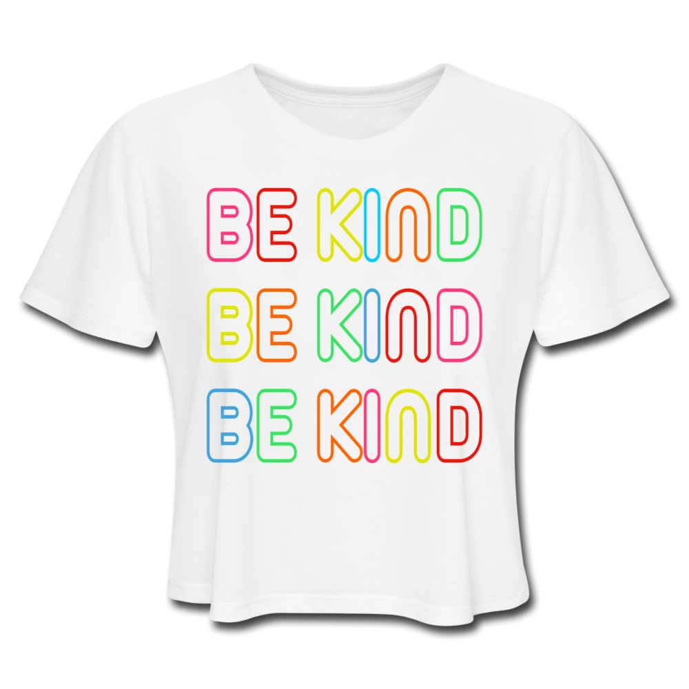 Neon Be Kind Women's Cropped T-Shirt