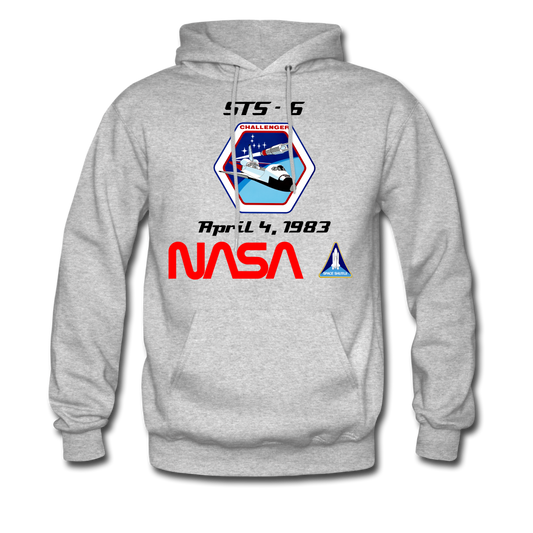 NASA Challenger's First Launch Hoodie - heather gray